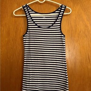 GAP The Essential Tank Navy and White Striped Stretch Top